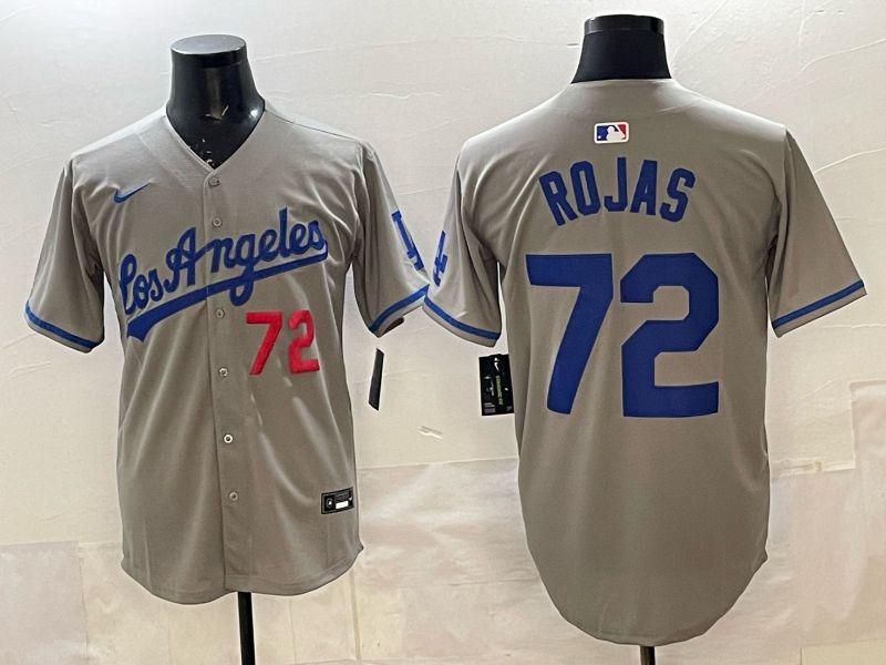 Men 2025 Los Angeles Dodgers #72 Rojas Grey Game Nike MLB Jersey style 005->los angeles dodgers->MLB Jersey